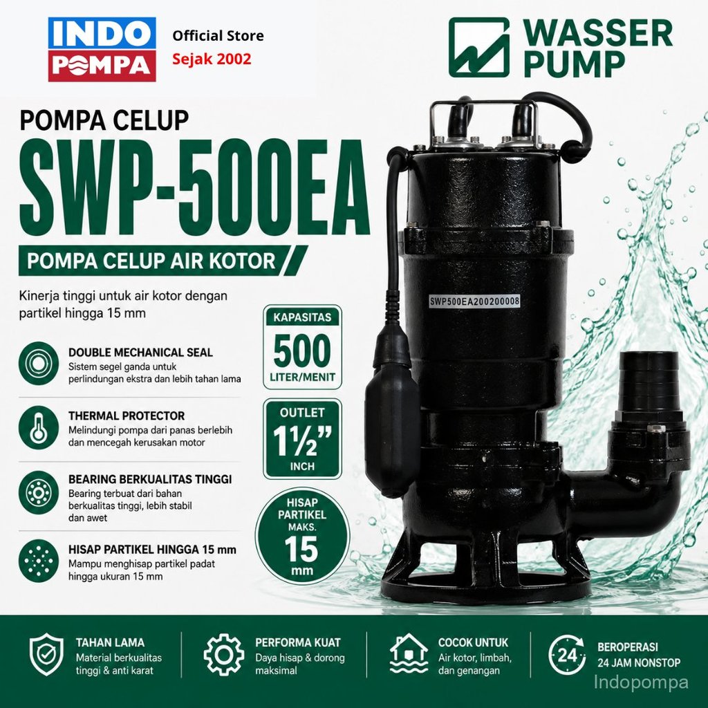 Pompa Celup Air Kotor Wasser SWP-500EA Otomatis