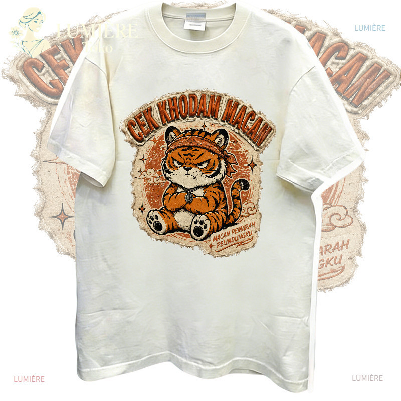 [COD]LUMIÈRE Toko|KAOS WANITA OVERSIZE CEK KHODAM MACAN KOREA STYLE ATASAN LENGAN PENDEK TREND 2026