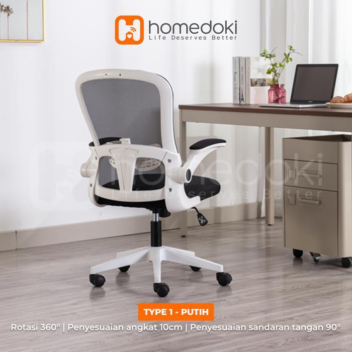 Homedoki TYPE1 Kursi Gaming / Kursi Kantor Ergonomis - Hitam, Merah, Hijau, Putih, Biru, Abu-Abu