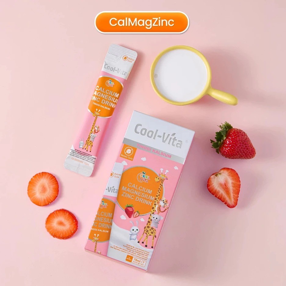 Coolvita CalMagZinc Drink Original 1 Box Calcium+ Drink – Suplemen Cair Kalsium, Magnesium Vitamin D