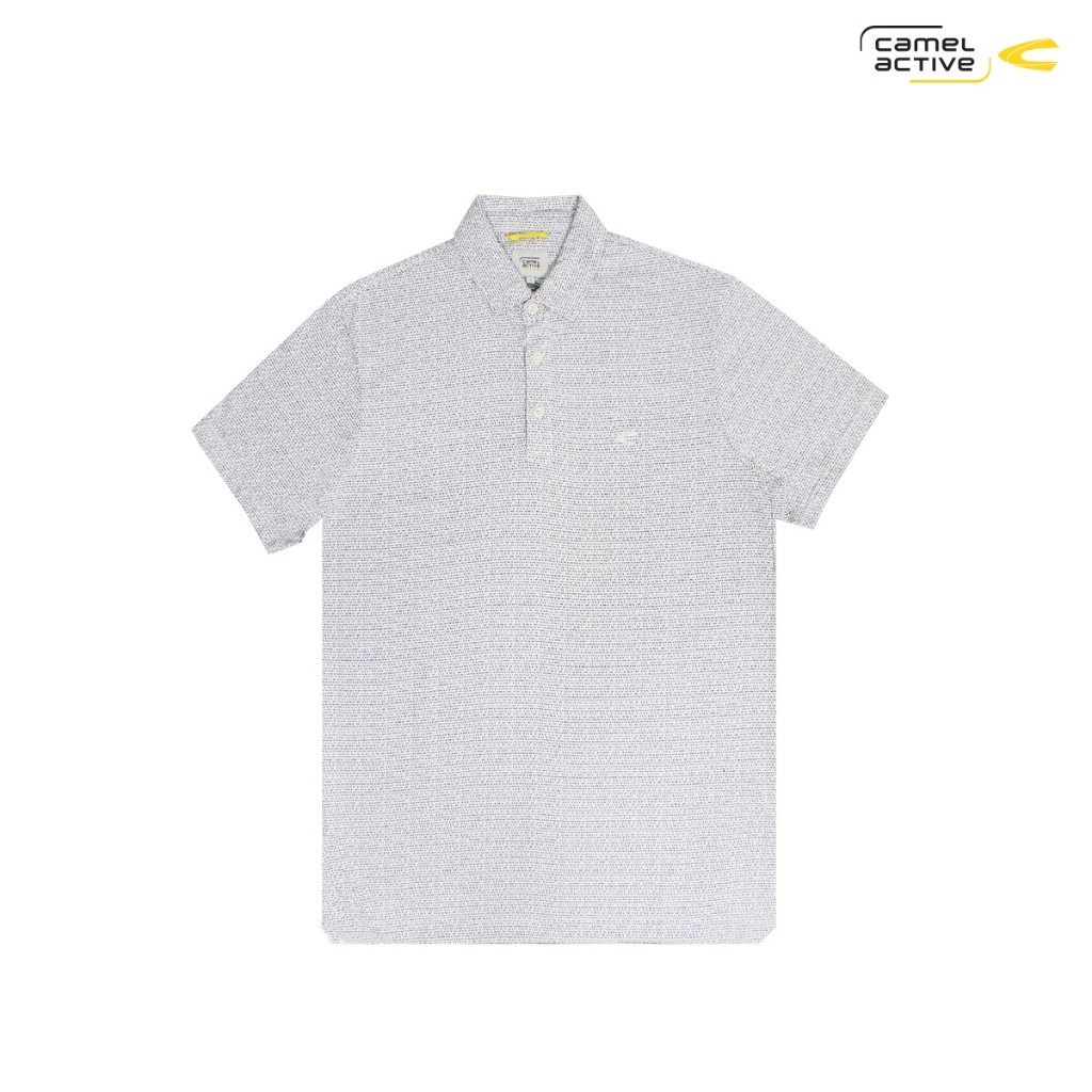 camel active Men's Jacquard Polo Shirt