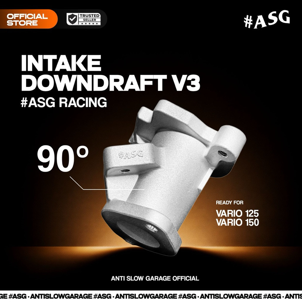 INTAKE DOWNDRAFT 90° HONDA VARIO 125 VARIO 150 V3 ASG RACING ANTI SLOW GARAGE INTAKE DOWNDRAFT ASG I