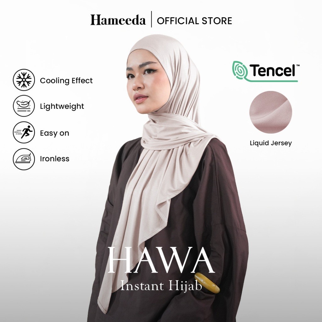 Hameeda - HAWA Instant Square Hijab | Instan Segitiga Jersey