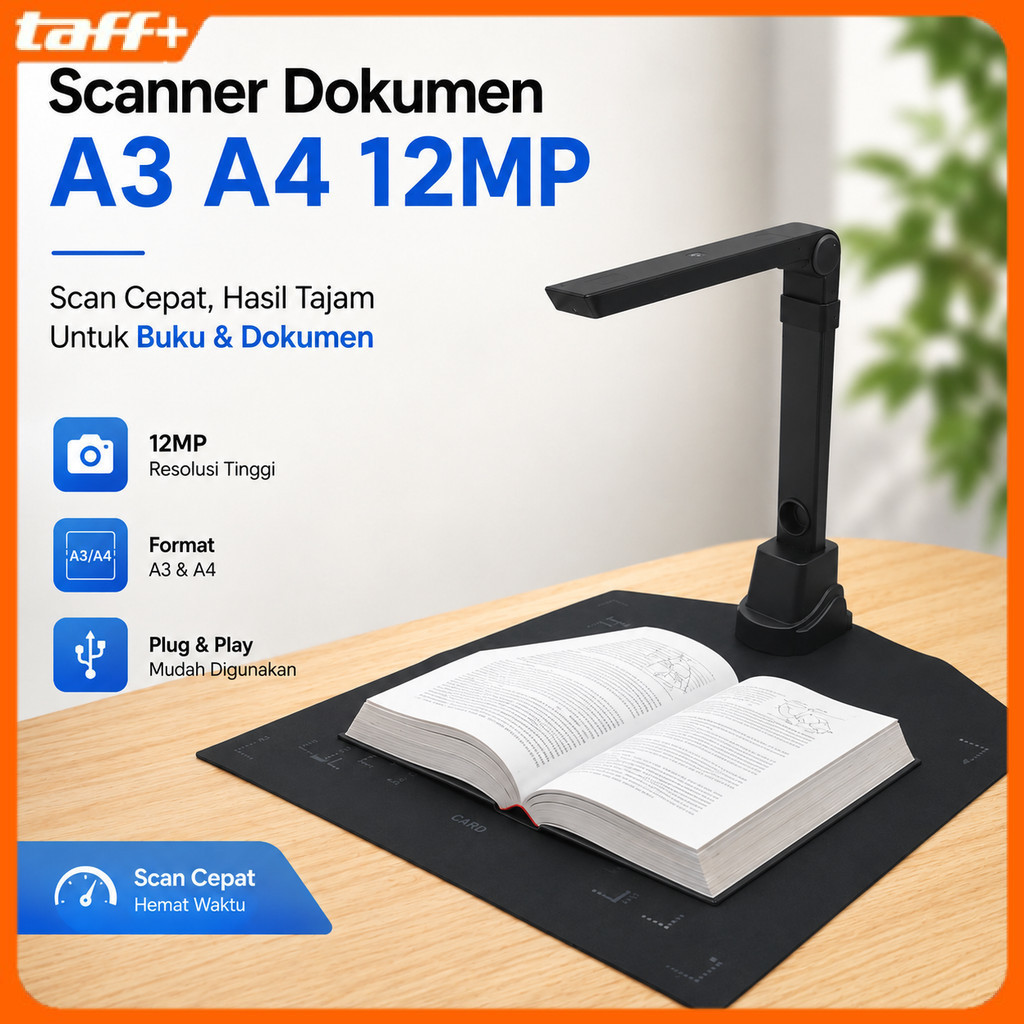 Scanner Dokumen Buku Overhead Portable Camera Scanner A3 A4 12MP - SD-2000