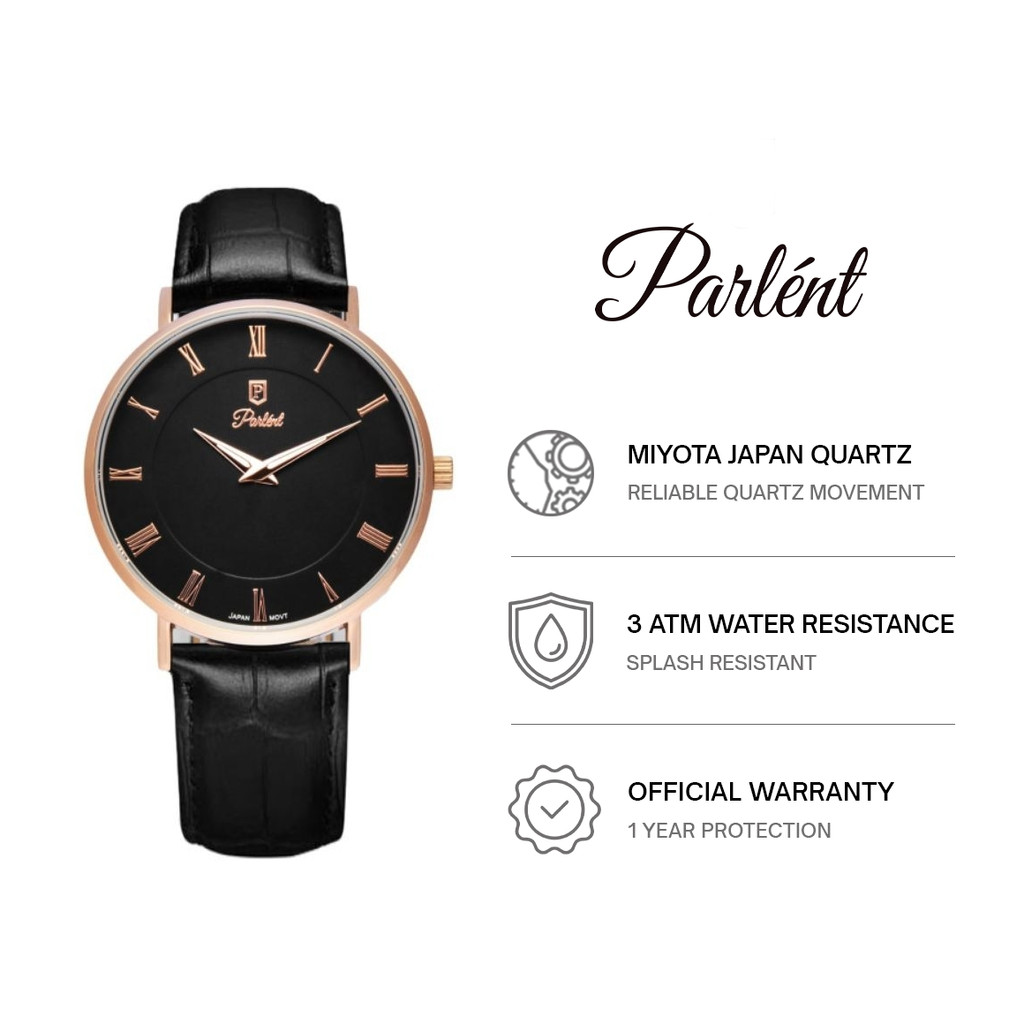 GARANSI Parlent Louis Femme - Jam Tangan Wanita 36mm, Japan Quartz Movement, Waterproof 3ATM (30M),