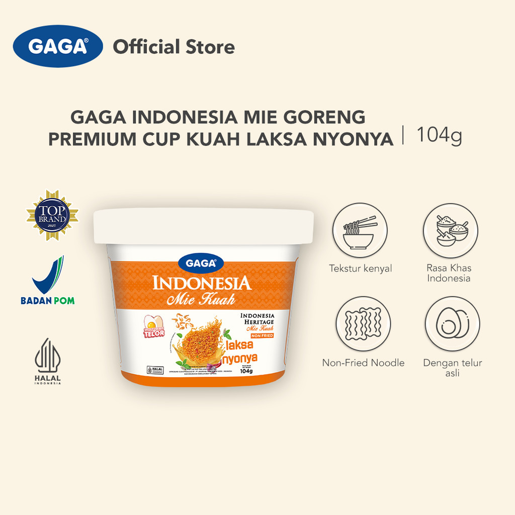 Gaga Cup Indonesia Mie Kuah Laksa Nyonya