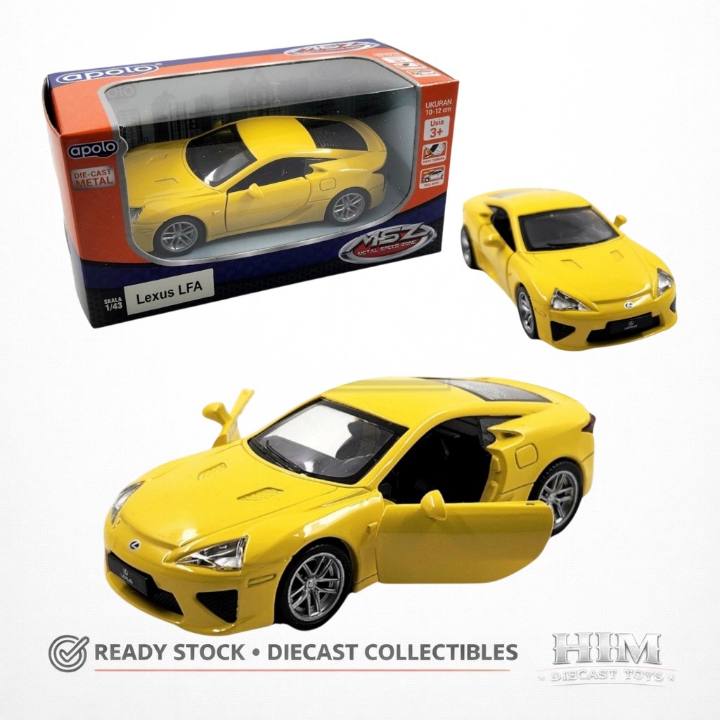 Diecast MSZ Lexus LFA Yellow - Miniatur Mobil Alloy