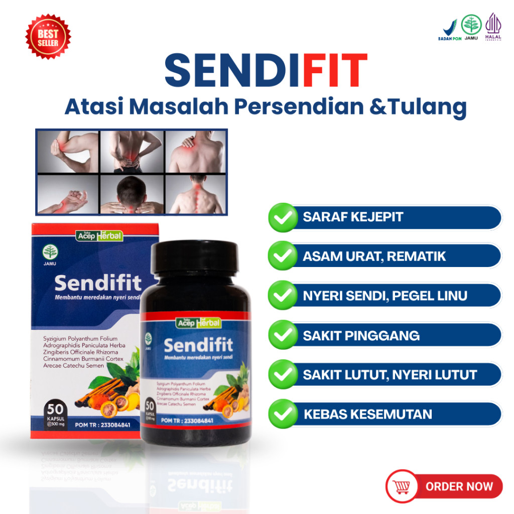 ( PROMO ) SendiFit Kapsul Herbal - Obat Herbal Alami untuk Sendi dan Tulang Original