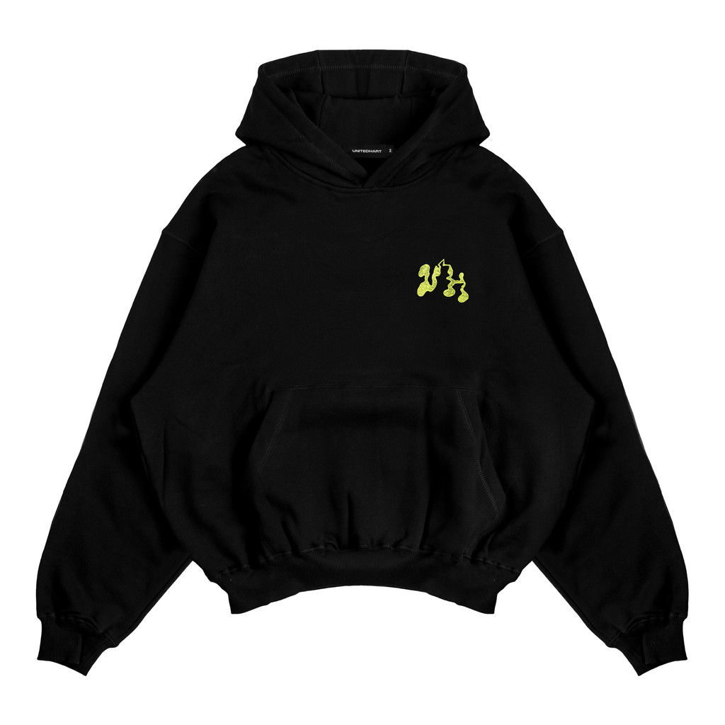 UH Hoodie Boxy Heavyweight Cotton - MOLECUL BLACK
