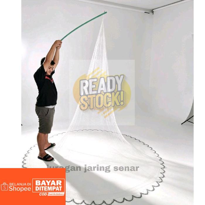 Jala ikan, jala lempar 2,5 meter bahan senar siap pakai, jala udang,  jala sungai, jala laut
