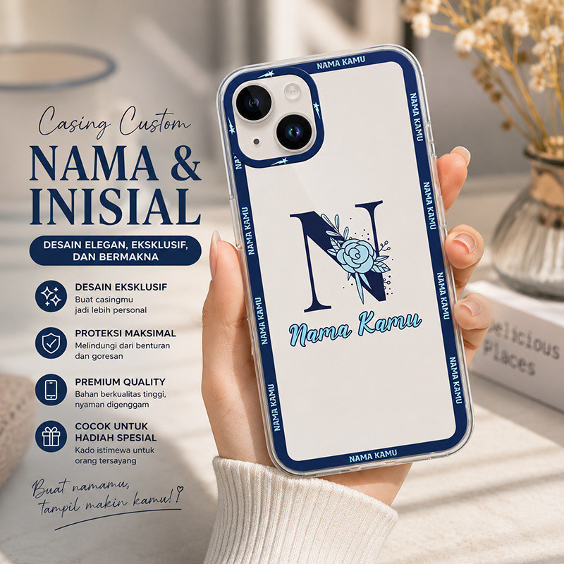 ANABILCASE Case HP Custom Nama & Inisial Untuk SAMSUNG A57 - A37 - A56 - A55 - A54 - A53 - A52 - A52