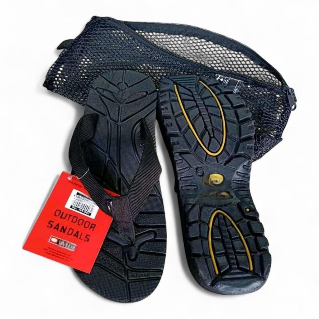 Sandal Jepit Eiger tali hitam tali motif Pria & Wanita bonus Tas Jaring Insole Eva spoon Tebal Sol 2