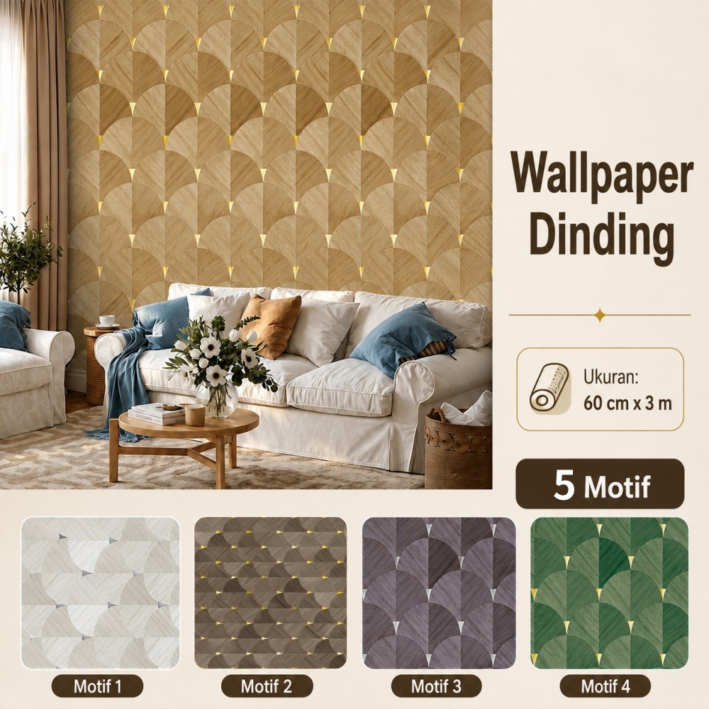 Wallpaper Stiker Dinding Parket Kayu Geometris Anti Air Tempel Sendiri Untuk Background