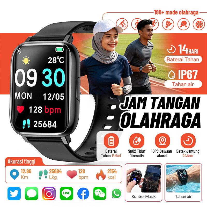 MIX.SUARA Jam Tangan Smartwatch 48mm Amoled Detak Jantung Tidur Whatsapp Bluetooth Telepon Jam Olahr