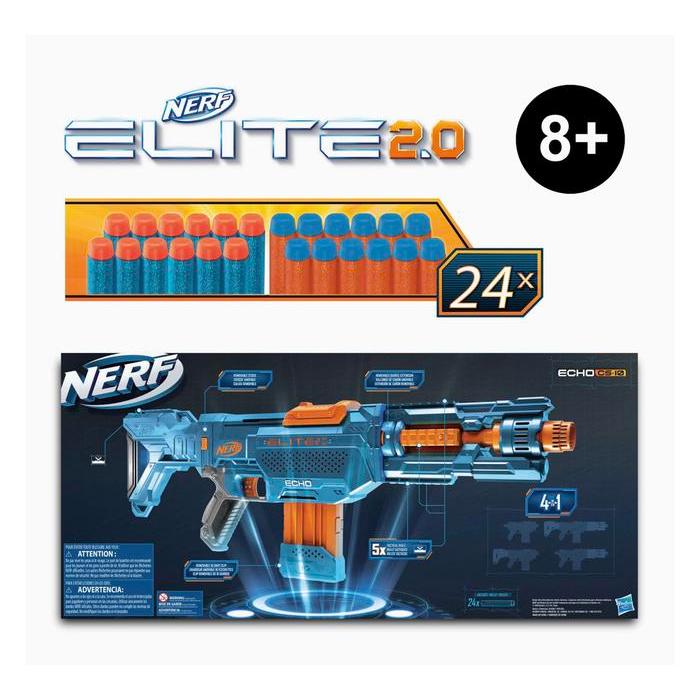 NERF ELITE 2.0 ECHO CS10 4 IN 1 DELTA TROOPER 24 NERF DARTS ORIGINAL - Kemasan Mulus