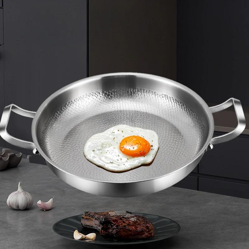 German High-end Titanium Pan Uncoated Steak Frying Pan Titanium Non-stick Pan Universal Induction Co