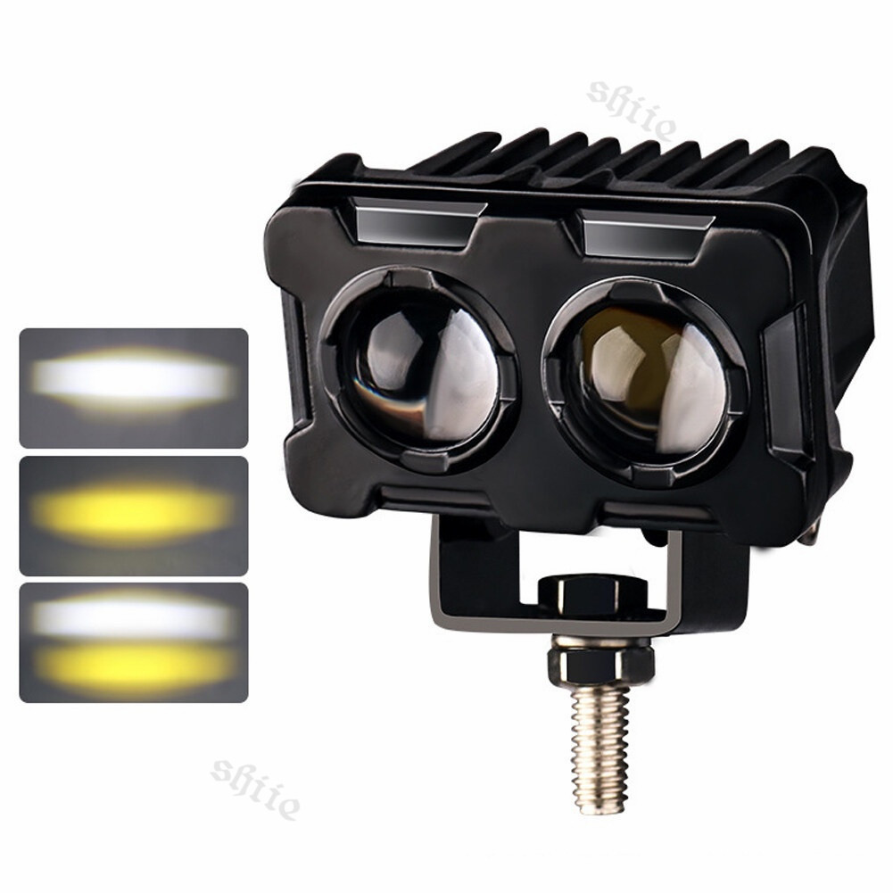 Lampu Tembak Sorot LED Laser Gun V12 SQL2 SQL 2 Mata Mobil Motor D2 SQL2 V12 Putih + Kuning