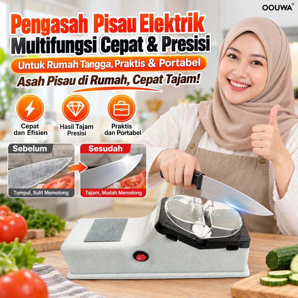 [Pengasah Pisau Cepat] Pengasah Pisau Listrik Portabel Multifungsi Presisi Tinggi Untuk Penggunaan D
