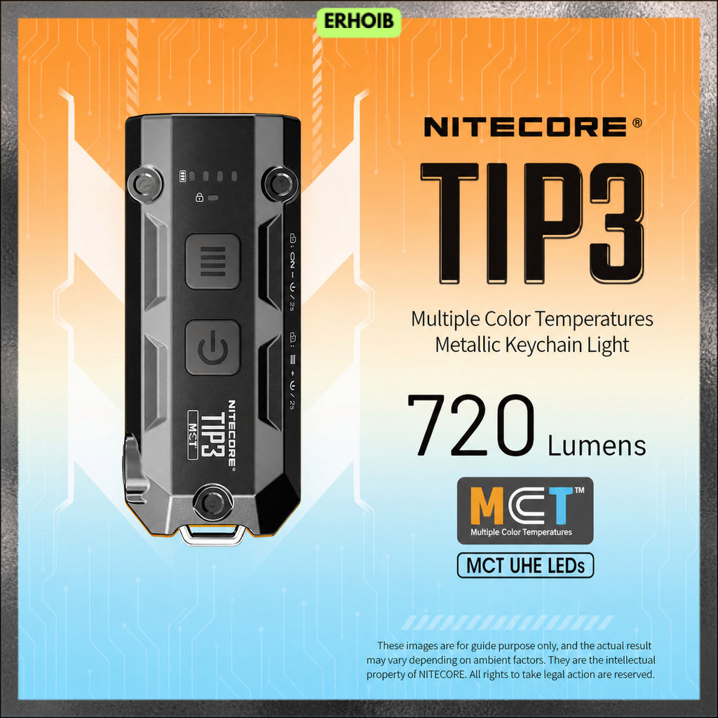 NITECORE Senter LED Mini Gantungan Keychain Flashlight 700 Lumens - TIP3