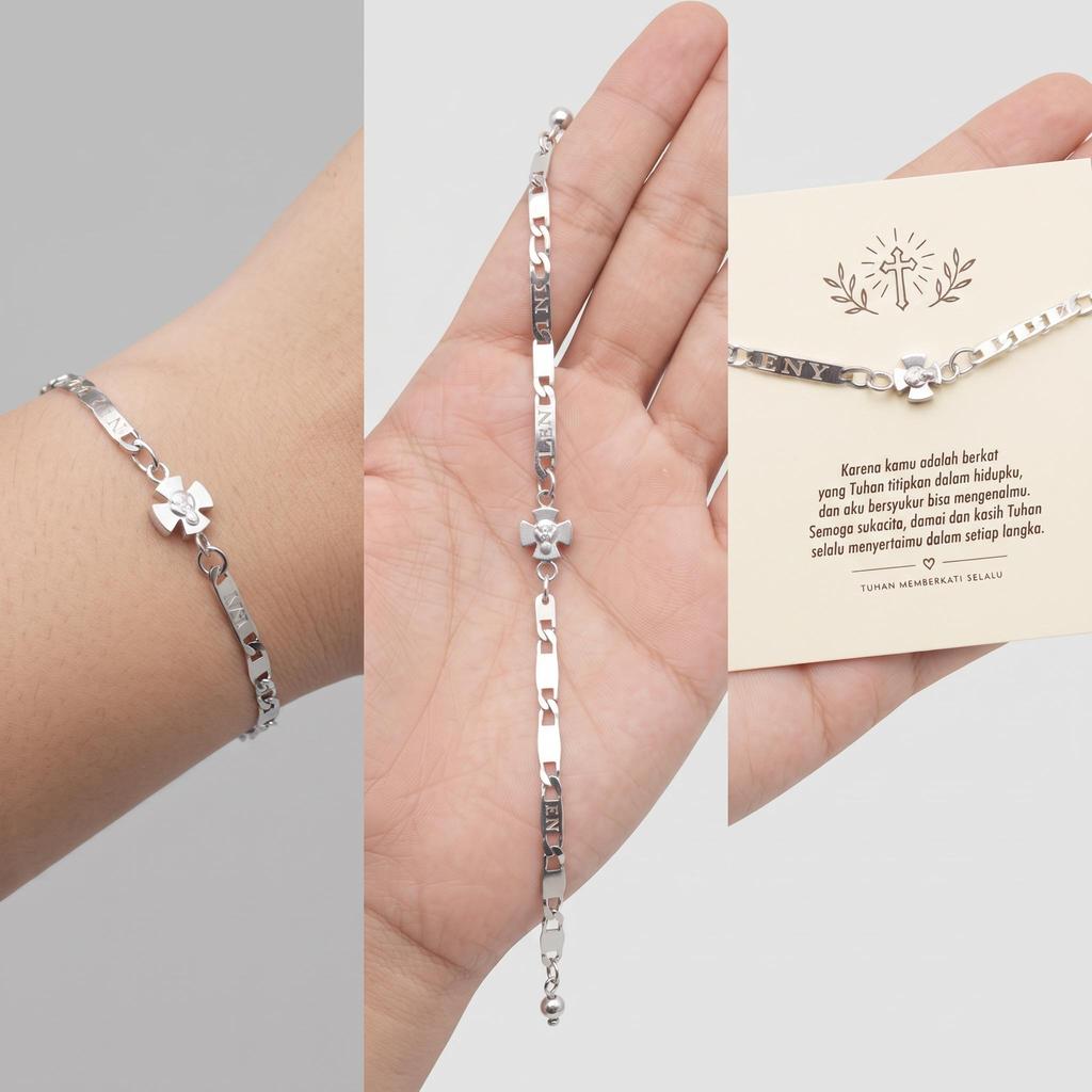 gelang salib stainless kecil gelang salib korea