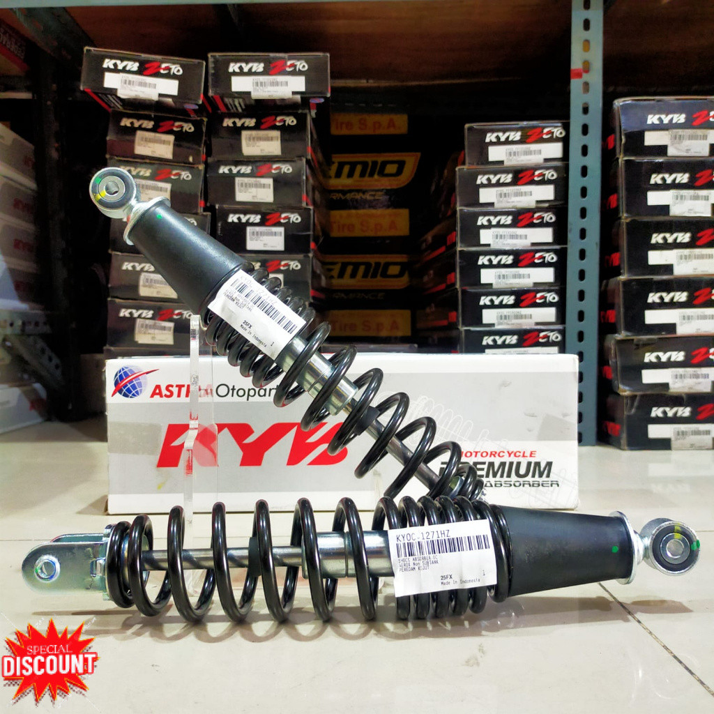 SHOCK BELAKANG KYB OC SERIES STANDAR GENUIN KYOC 1271HZ BLACK (YAMAHA AEROX)