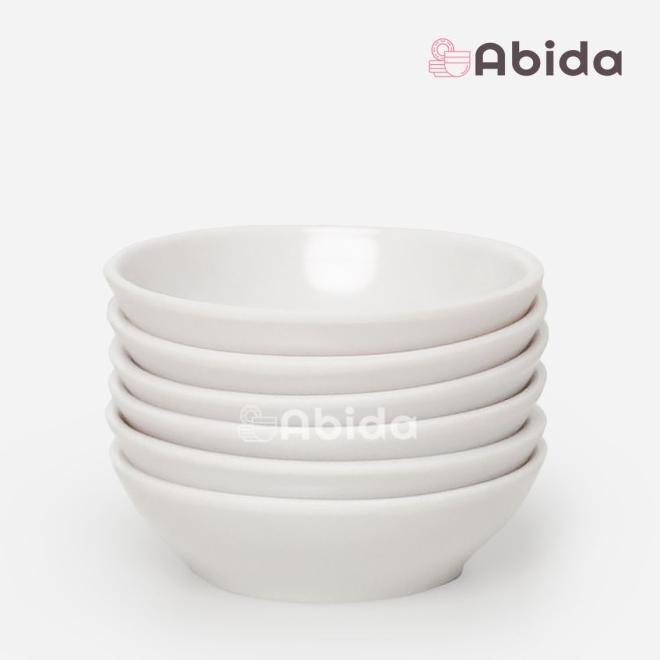 Ready Abida 1 Lusin Piring Sambal Kecil - Tempat Sambal Melamin A1025 - Putih
