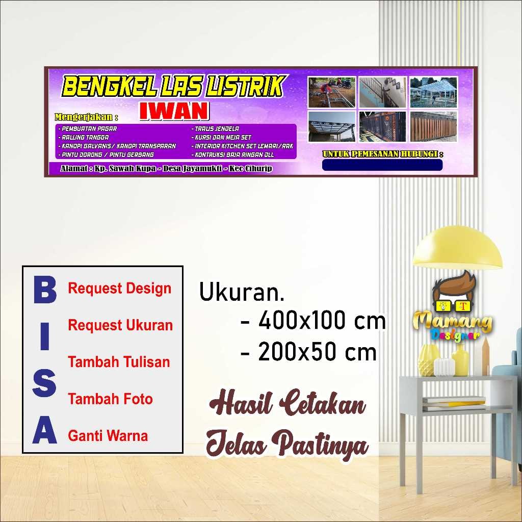 Cetak Spanduk Banner Bengkel Las Listrik Bahan Bagus