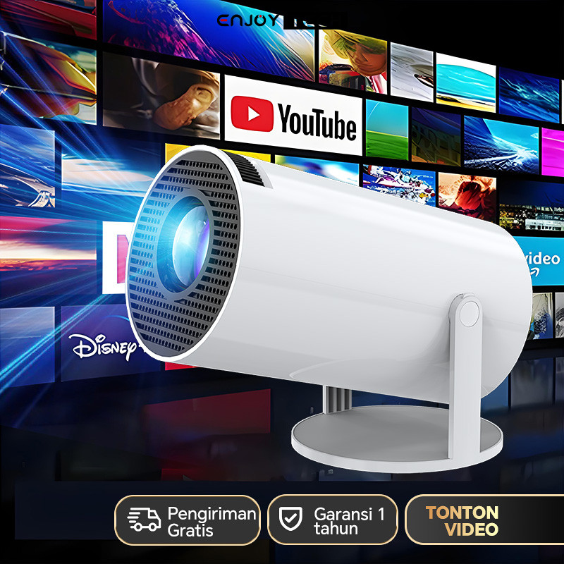 Smart Proyektor LCD Android13- 1080P - Pro Proyektor 4K Kamar Tidur Rumah Proyektor 5G Kotak Android