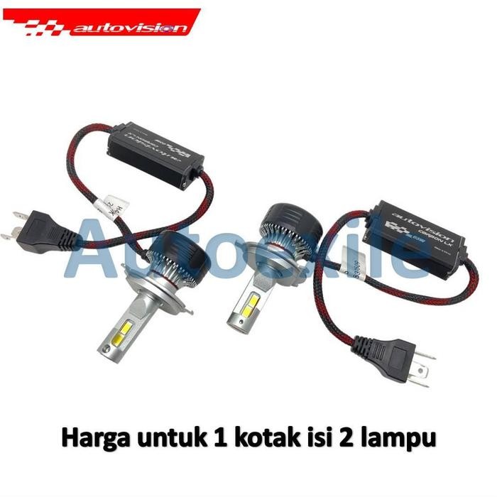 Autovision Carbon LX LED Headlight H4 12V 63W Putih 5700K Lampu Depan Mobil High Beam Low Beam - H4 