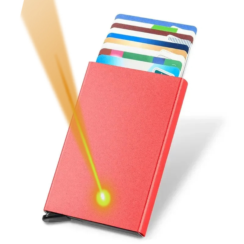 Personalized Custom Logo Name Men ID Cret Bank Card Holder Wallet Anti Rfid Smart Anti Rfid Blocking