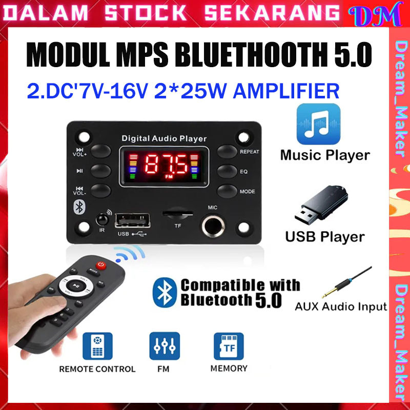 <Ready stok>Modul MP3 Bluetooth Dilengkapi Soket Mic Bisa Karaoke 12 Volt