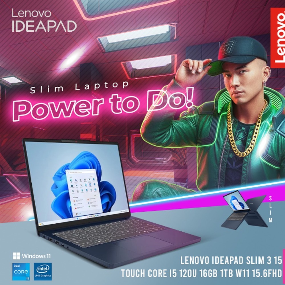 LENOVO IDEAPAD SLIM 3 15 TOUCH CORE I5 120U 16GB 1TB W11 15.6FHD