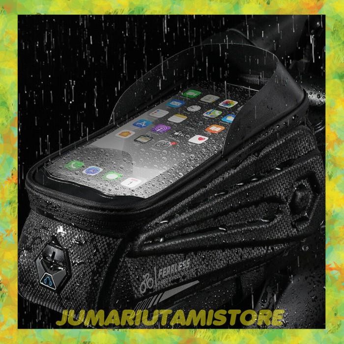 Tas Frame Sepeda MTB Gunung Gowes Touring dengan Holder HP Waterproof - YP07