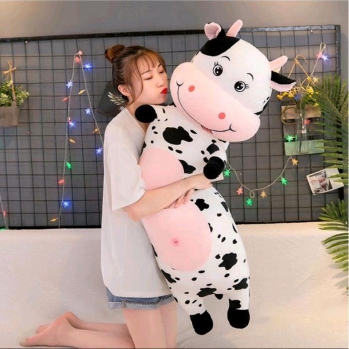 Boneka Guling Sapi 60/80cm Bahan Yelvo Import Guling Boneka Sapi 80cm Lembut Halus - Guling Karakter