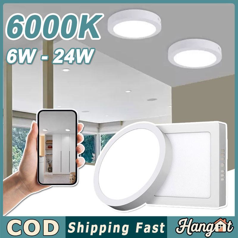 [COD] 24W Lampu LED Plafon Bulat Kotak Tipis Inbow Panel Light Lamp Plafon Kamar Tidur Lampu Plafon
