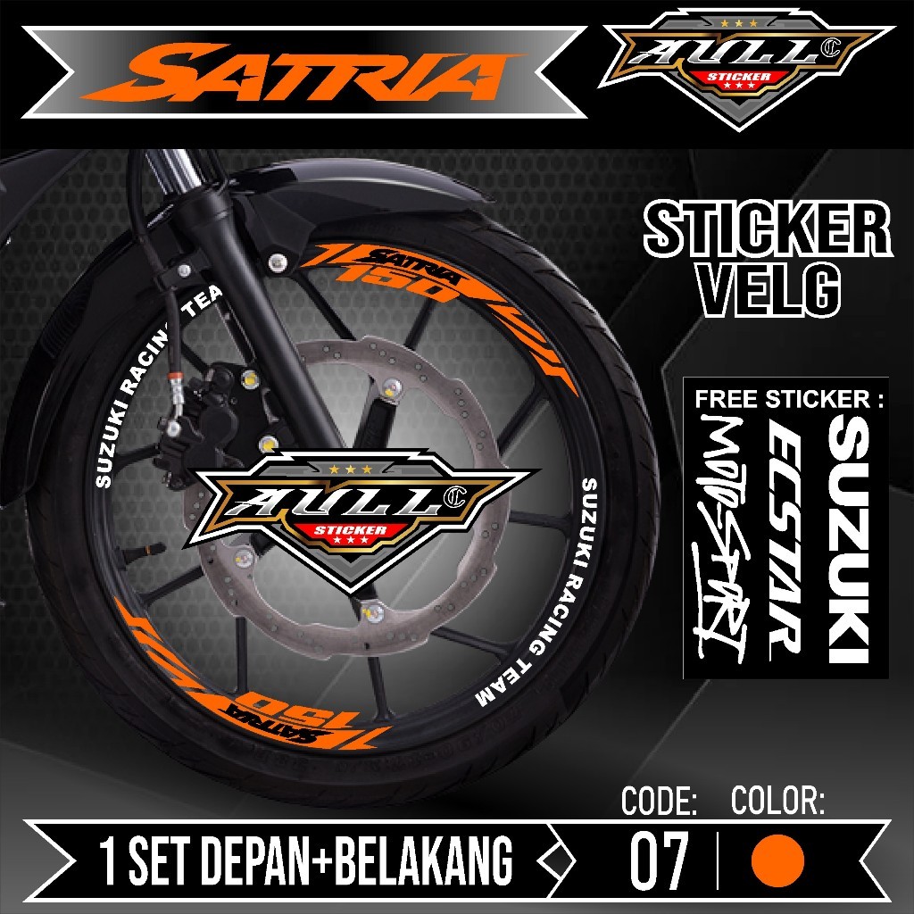 Sticker Cutting Stiker Velg Motor SATRIA - Aksesoris Stiker Cutting Sticker List Velg Motor SUZUKI S