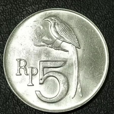 SC11 koin 5 Rupiah Burung 1970 Gress ORIGINAL