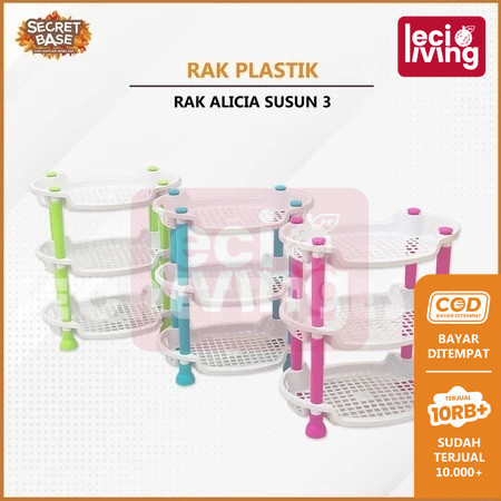 RAK TINGKAT BULAT ALICIA 3 SUSUN - Rak Mini / Rak Bumbu / Rak Kosmetik /Rak Plastik