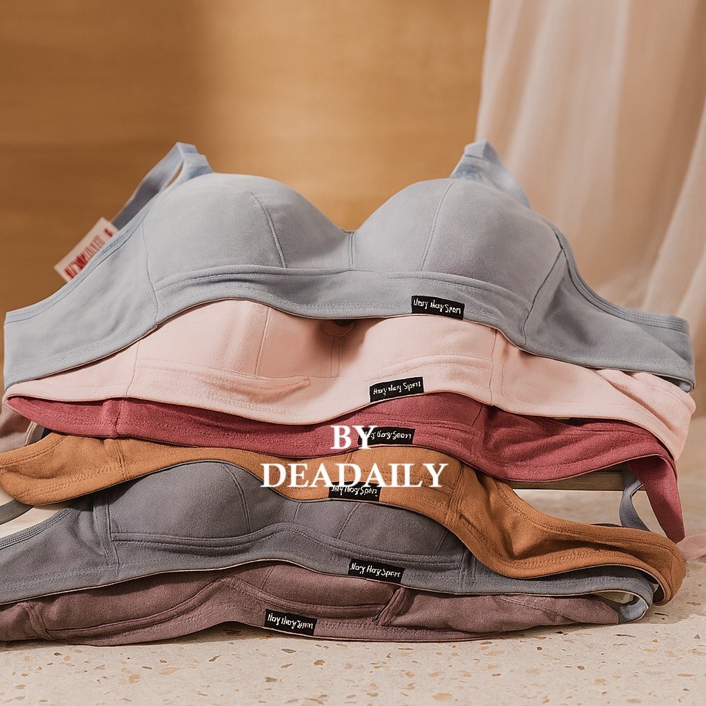 BH Denly Sport Bra Wanita Dewasa Katun Serap Keringat Adem Tanpa Kawat Busa Tipis Tali Adjustable Ka
