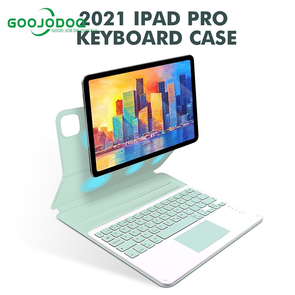 Terlaris Goojodoq for Magic Bluetooth Keyboard Case with Touchpad For iPad Pro 11 2020 2021 2018 Air