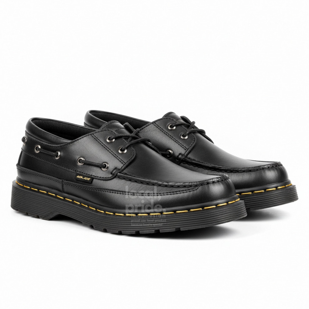 MR JOE DOCMART DARIO BLACK - Sepatu Low Boots Pria Casual Original