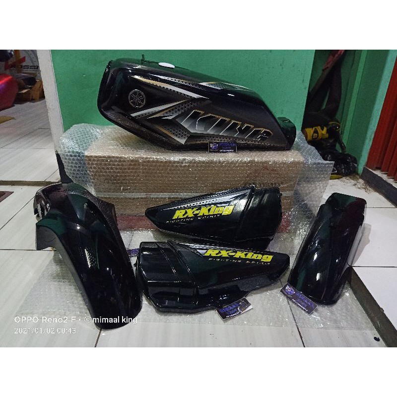 Body Tangki Set RX King Peredam 2008 Hitam non Original