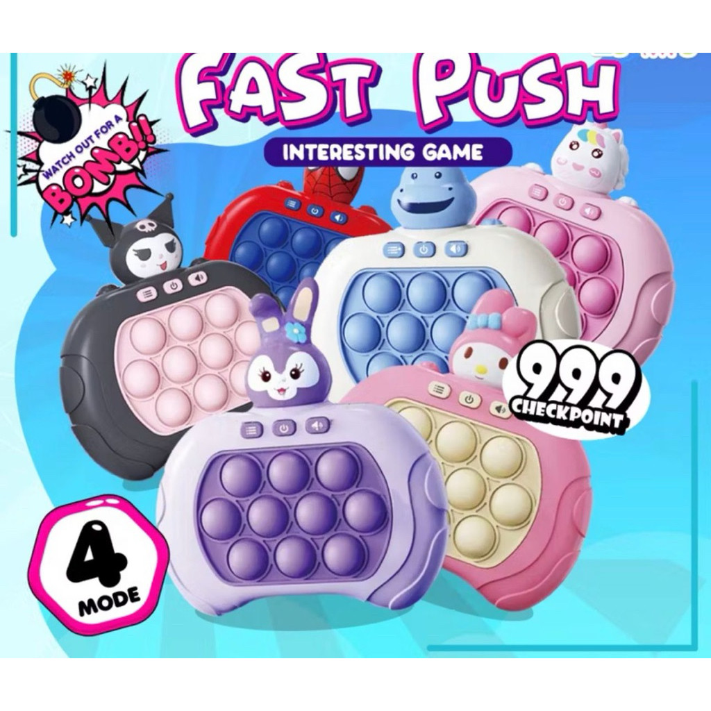 Level 999 Pop It Elektrik SANRIO LED Pop it Mesin Game Menghilangkan Stress LED Musik