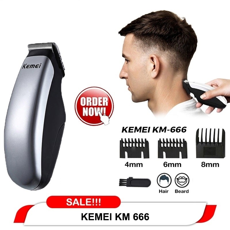 Mesin Cukur Rambut Elektrik Kemei KM-666 Alat Potong Rambut Jenggot Mini KM 666 ORIGINAL