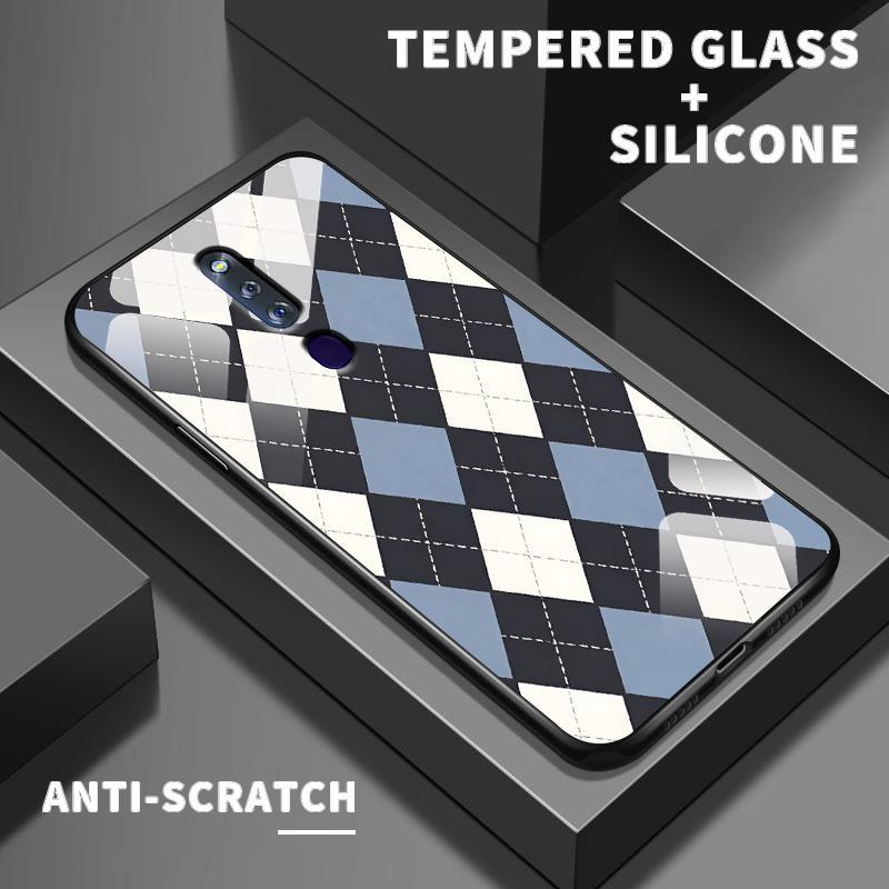 Hard Case Glass Kaca OPPO F11 F5 Youth F7 F9 Pro F15 F17 F19 F19s F1s F21 4G F21s F23 F25 Polanya Ko