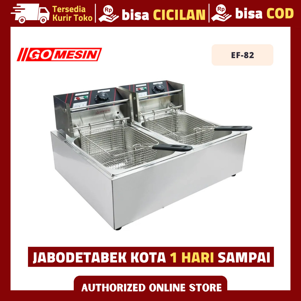 Deep Fryer Listrik Gomesin EF-82 Electric Deep Fryer 2 Tank Garansi Resmi