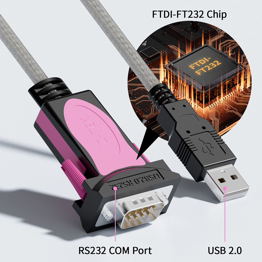 FTDI-FT232 Chip USB 2.0 to  RS232 DB9-9 pin COM PORT RS232 Serial Adapter Cable Converter FTDI Chips