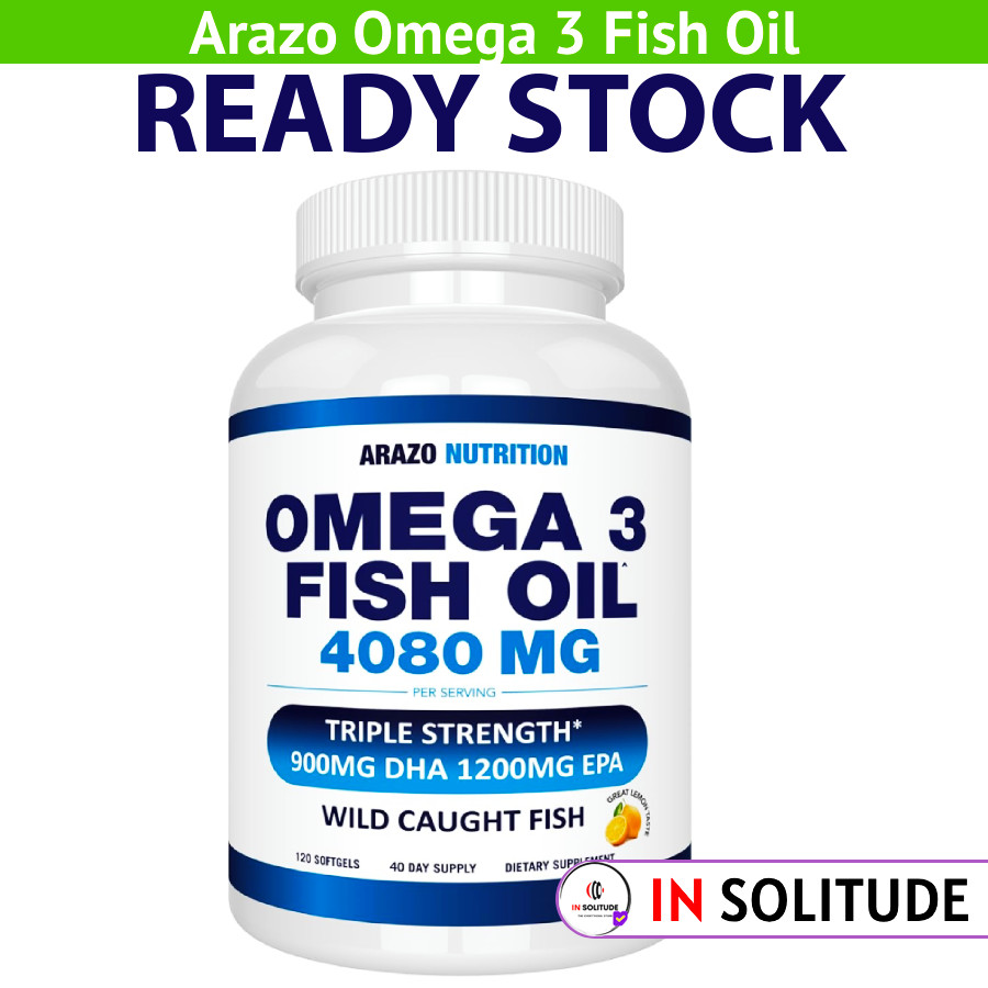 Arazo Nutrition Omega 3 Fish Oil 4080mg High EPA 1200mg DHA 900mg 120 Softgels