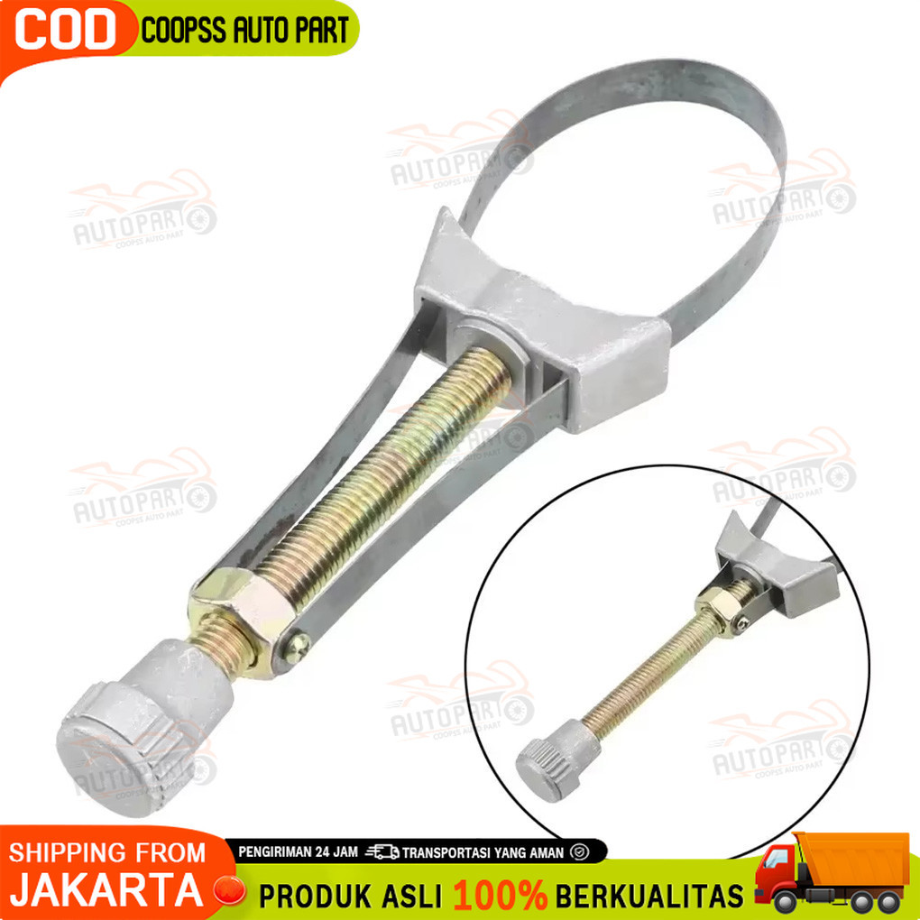 COD Adjustable 60mm-105mm alat pembuka filter oli / Alat Pembuka Kunci Filter Oli Mobil / Auto Motor