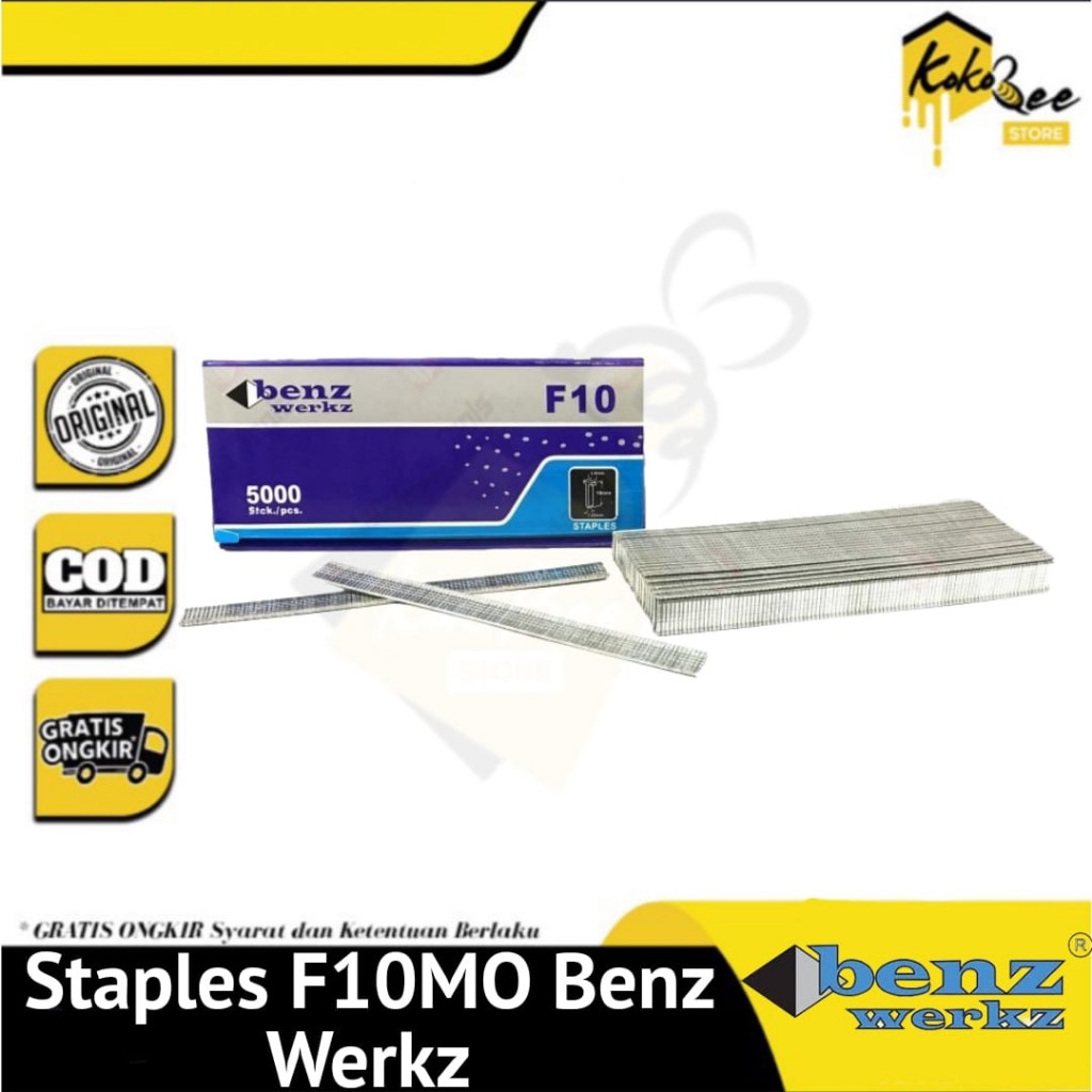 Industrial Staples F10MO - Isi staples tembak angin - Paku mabel Benz werkz dan Isi stapler F10MO st